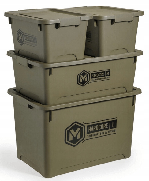 Транспортный рыболовный ящик Mivardi Hardcore Transport Box M 36 л, с крышкой