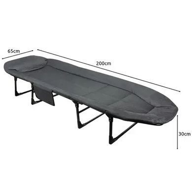 Кемпінгове ліжко Trizand (25380) 200x65см до 150кг, розкладачка для кемпінгу, сіра