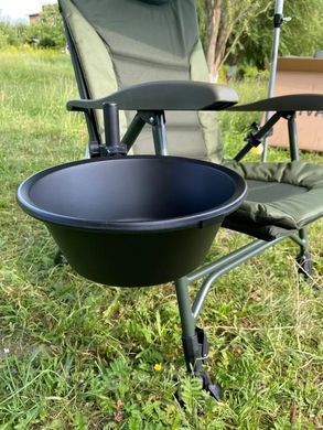 Чаша для прикормки Mivardi Hand Wash Bowl M-SBAHWB2, с держателем на кресло, 25 см, черная
