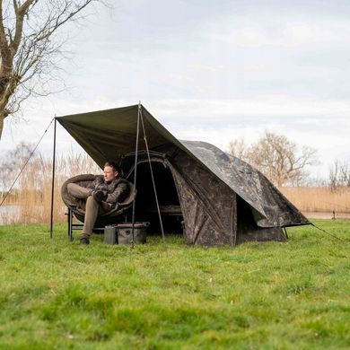 Тент Nash Bank Life Multi Tarp XL Camo T1242, камуфляжний з стійками та кілками