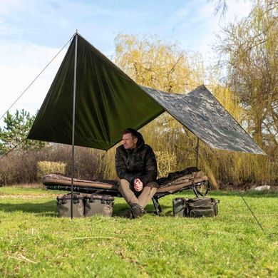 Тент Nash Bank Life Multi Tarp XL Camo T1242, камуфляжний з стійками та кілками