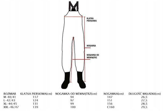 Вейдерси Prologic Inspire Chest Bootfoot Waders 80246 нейлон з чоботами EVA L